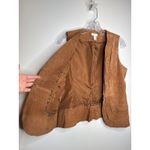 Chico's Chico’s Suede Leather Vest Brown Scalloped Hem western cowgirl Size 1 Medium Photo 11