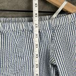 Vineyard Vines  Women’s 4 Blue White Off Shoulder Seersucker Stripe Peasant Top Photo 4