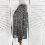 Loft Ann Taylor  Printed Pullover Blouse Cream Black Medium Long Sleeve Photo 1