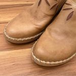 Frye Boots Charlotte Flower Tan Leather Heeled Mules Slip On Size 8M Photo 11