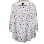 Torrid Harper White Lips Lollipops Rayon Slub 3/4 Sleeve Blouse Size 2X Photo 5
