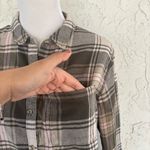 SO  Women's Plaid Button Down Shirt - Pink and Gray Photo 3
