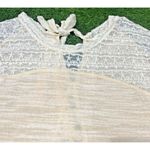 Anthropologie hazel Light Weight Long Sleeve Semi-Sheer Cream Sweater w/ Lace M Photo 1