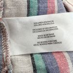 Orvis Linen Blend Button Up Shirt Striped Cap Sleeve Casual Top Large Boxy Fit Photo 4