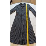 Who What Wear Sheath Dress Black White Pinstriped Long Sleeves Button down small Photo 11