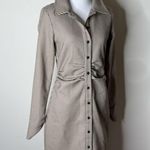 ZARA Black and Creme Houndstooth Long Sleeve Mini Dress Photo 3