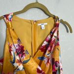 Bar III  Yellow Floral V Neck Midi Dress 0 Photo 2