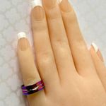 Rainbow Pinky Ring, Size 6 Pink Photo 1