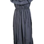 Anna Kaci Women's Blue Off Shoulder Ruffle Tiered Slate Goddess Maxi Dress Sz S Photo 2