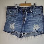 We The Free  Blue Jean Shorts Distressed Frayed Hem Size28 Photo 0