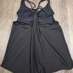 Athleta  Top XS Solid Black Solace Support Top Blue Tank Built in Bra 531153 Photo 0