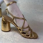 Sam Edelman  Daffodil Sandal Heels  Gold Strappy Metallic Size 7 Photo 6