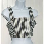 ZARA  Striped Denim Crop Bodice Tank Top Sleeveless‎ Blue White Small Photo 10