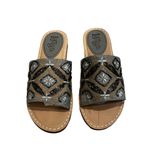 Latigo  Vella Embellished Slide Sandal In Silver Canvas, Sz 9.5 Photo 1