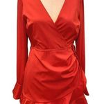 Blue Blush Long Sleeve Ruffle Romper Rust Red Size Small NWT Photo 0