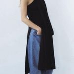 ZARA NWT  Asymmetrical Knit Tunic Dress One Long Sleeve Black Size S-M Photo 1