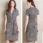 Maeve Women's Gray Cinched Surplice‎ Faux Wrap Dress Size Small Knee Length Photo 1