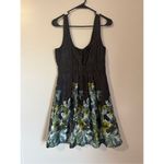 Vintage Y2K 90s Maurices floral satiny silky mini cocktail dress sz S Party Y2K Blue Photo 4