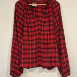 Old Navy NWT tartan plaid peasant top Large Tall Photo 2