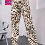 SheIn Brown Swirl Pattered Pants Photo 3
