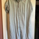 Thread and Supply Striped Blue Shirt Dress Photo 0