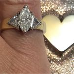 2+ CT Marquise Cut Diamond Engagement Ring ✶ Trillions 14K Gold ✶ Mayors Size 6 Photo 13