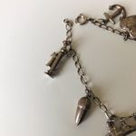 Vintage Sterling Silver Charm Bracelet, Heart Anchor Skates Ship, 7 Inch Photo 2