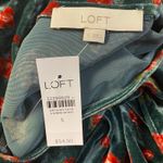 Loft NWT Floral Velvet Shirred Halter Top Size Small Green Photo 1