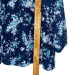 Joan Rivers Women’s Size 1X Blue Floral Polyester Button Up Long Sleeve Blouse Photo 2