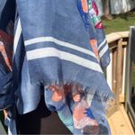 Woven Heart  Lightweight Floral Open Front Cardigan with Fringe One Size Photo 4