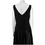 ABS Allen Schwartz Vintage 90s ABS Black Midi Cocktail Dress Beaded. M/L. Party Retro Prom Deep V Photo 10