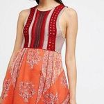 Free People  Katie Paisley Crochet Mini Dress Photo 0