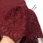 Karl Lagerfeld  Paris Burgundy Shift Dress, W/Crochet Bell Sleeve Sz. 6 NWT! Photo 4