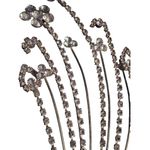 Vintqge Large Rhinestone hair comb wedding formal floral 6in missing one stone Silver Photo 2