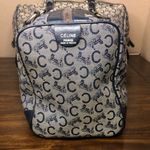 CELINE Navy Blue and Grey Monogram Boston Carry On Overnight Travel Bag 30cm Photo 3