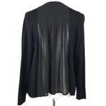 Thalia Sodi Black Open Front Pleated Cardigan Sweater Medium Photo 3