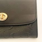 Coach Authentic Black Leather Chain Strap “C” Logo Wallet Clutch Hardware Photo 1