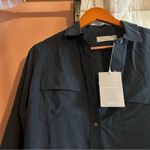 Everlane  The Washable Silk Relaxed Shirt Button Down Black Blouse NWT Size‎ 0 Photo 5