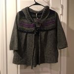 Free People  Gray Sweater Gretel Swing Hooded Cardigan Wool Angora Size XS GUC Photo 7
