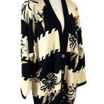 Jeanne pierre Vintage Button Up Knit Stripped Floral Cardigan Shoulder Pads 2X Photo 4
