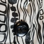 WD.NY ABSTRACT ART TO WEAR LINEN BLEND BUTTON FRONT BLAZER CARDIGAN 8 METALLIC Black Photo 4