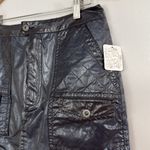 Free People NEW W TAGS-  blue lagoon patent faux leather mini skirt Photo 5