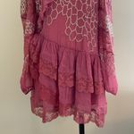 Love Shack Fancy NWT Pink And Gold Angora Mini Dress Photo 3