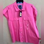 Nautica  Jeans Pink Short Cuffed Sleeve Button-Up Shirt Size M Newport Beach Photo 1