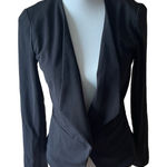 Apt. 9  Black‎ Open Front Long Sleeve Draped Blazer Workwear Jacket Photo 0