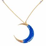 Betsey Johnson  Moon Necklace, Blue, Gold Tone Photo 1
