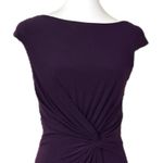 Ralph Lauren Lauren Sheath Dress Knot Front Boatneck Jersey Plum Women’s Size 6 Photo 4