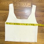 Abound  Womens Medium White Ribbed Square Neck Nylon Crop Top Basic Stretch Yoga Photo 1