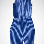 Striped Blue and White Romper Photo 0