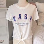 NASA White Short Sleeve Tie Front T Photo 0